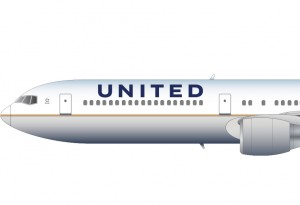 United Airlines 767-300 nose