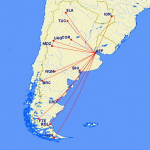 Rutas domésticas de LAN Argentina