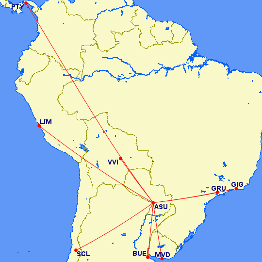 Asunción - Vuelos Internacionales