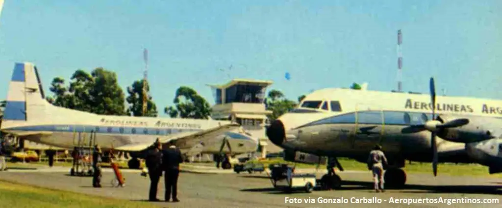 El aeropuerto de Concordia en la década del 60, cuando recibía vuelos de Aerolíneas Argentinas (Foto via Gonzalo Carballo)