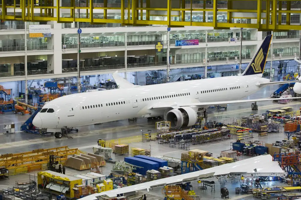 Boeing 787 en la Planta de Boeing en North Charleston, Carolina del Sur