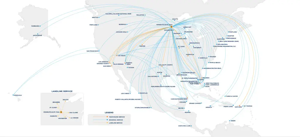 Sun Country adds 7 new destinations from Minneapolis/St. Paul ...