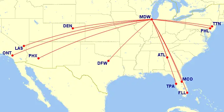 map route MDW