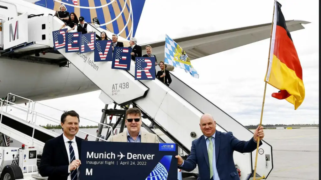 United inaugural flight to Munich