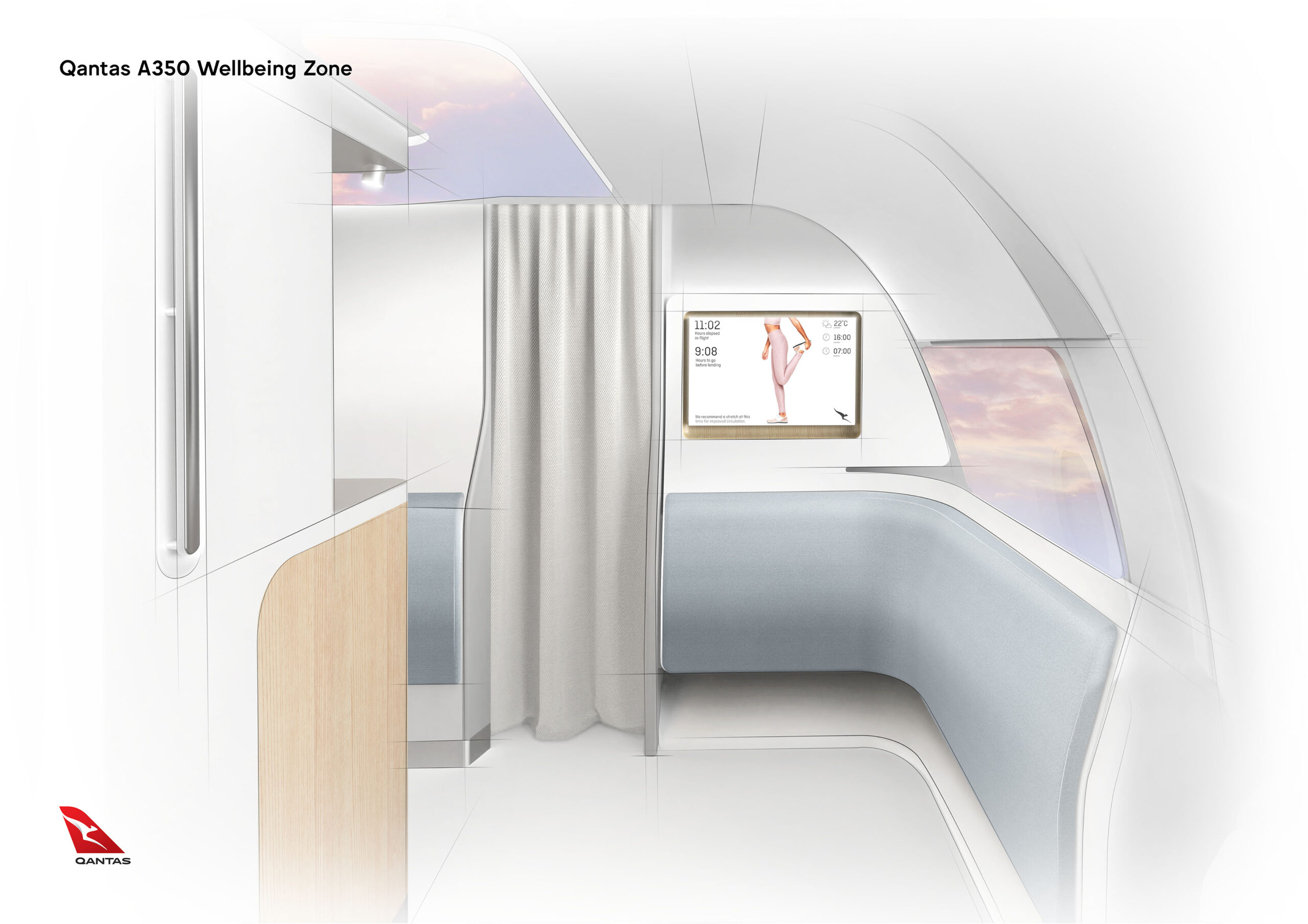 Qantas A350 Wellbeing Zone