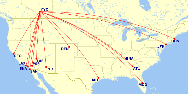 WestJet Calgary - USA