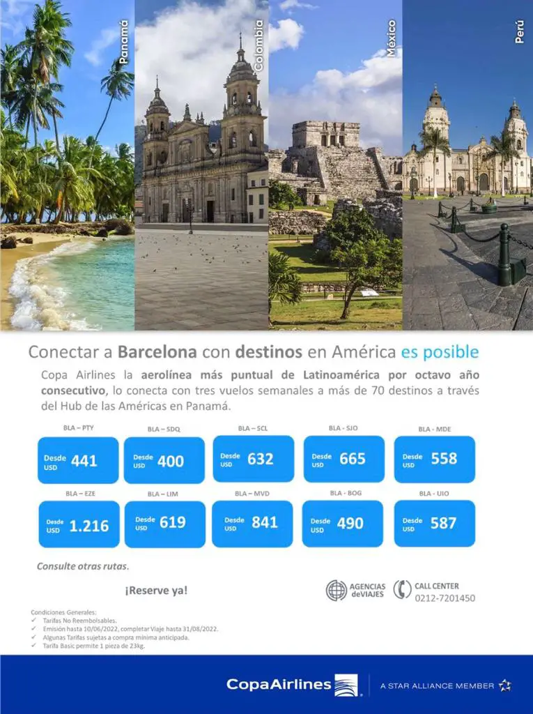 Copa Airlines Venezuela Barcelona