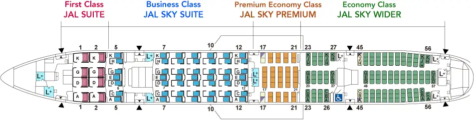 777-300ER Map Seat de JAL