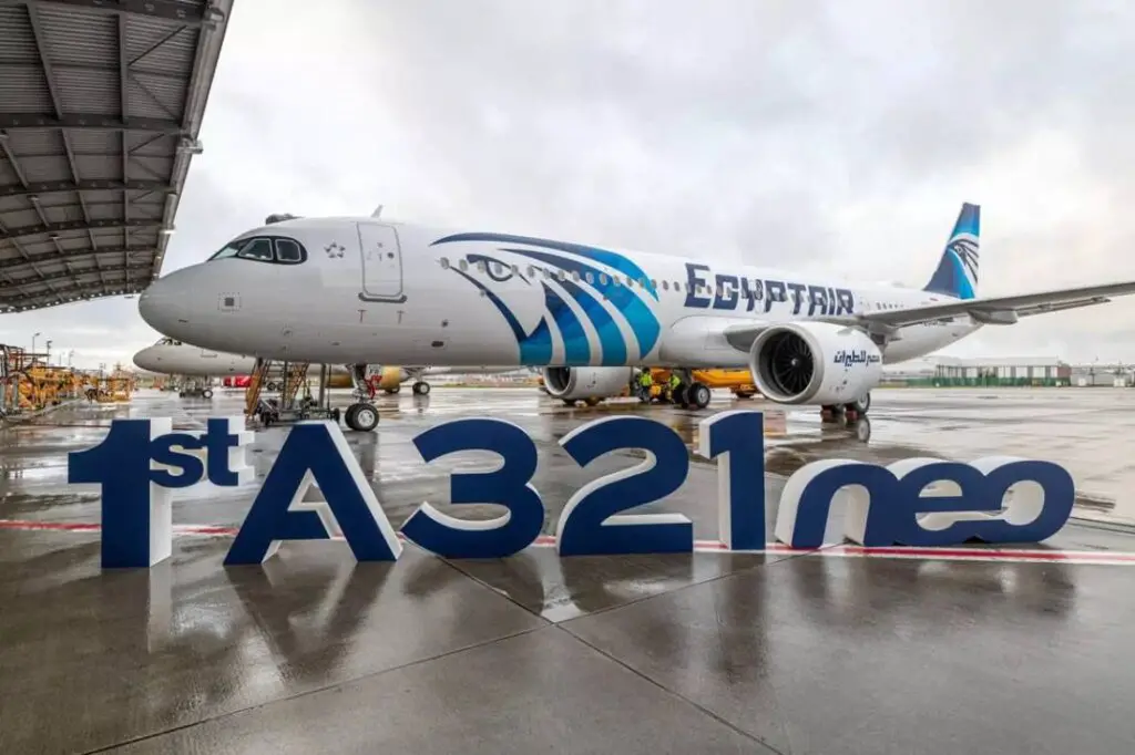 Primer Airbus A321neo para EgyptAir. Fotografía: Airbus.