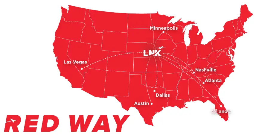 Mapa de rutas de Red Way 