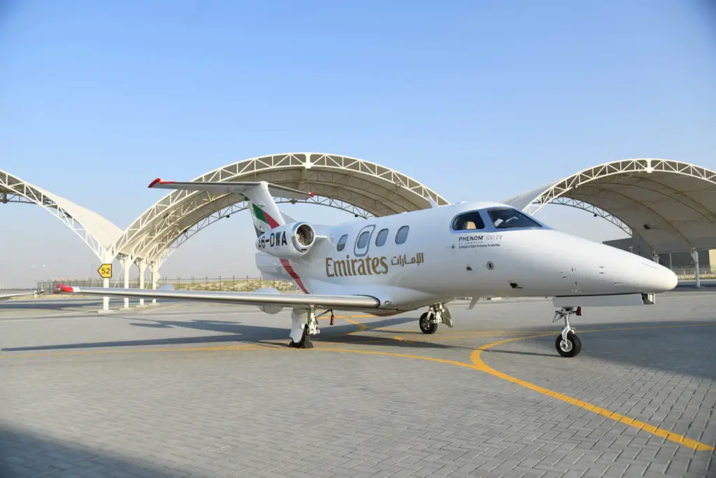 Embraer Phenom 100 EV. Foto: Emirates.