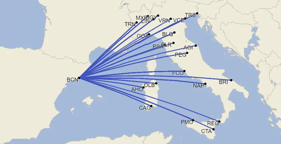 Vueling conectará por primera vez a Barcelona con Comiso - Anuncios de nuevas rutas de aerolíneas