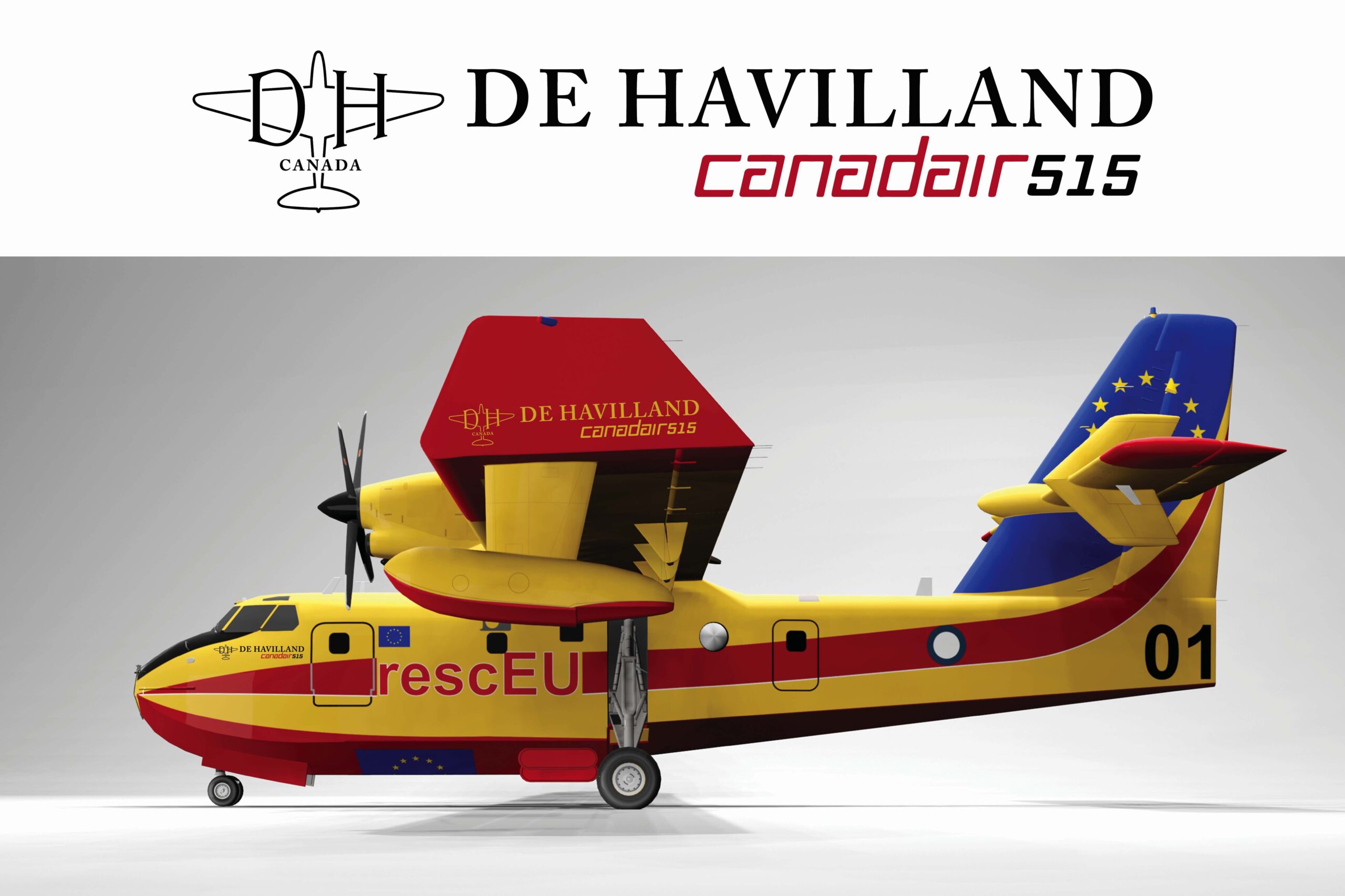 Modelo a escala del Canadair 515 obsequiado al Comisario de la UE