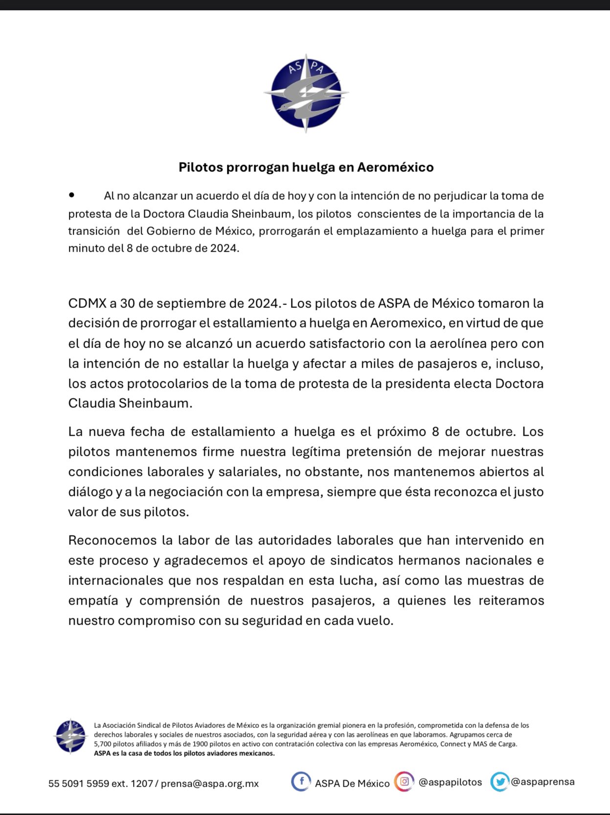 ASPA Aeroméxico strike